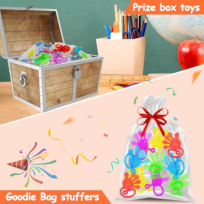 24 PCS Sticky Hands for Kids Party Favors Treat Gift Egg Filler Goodie Bag Stuffer Treasure Box Toy Classroom Carnival Prizes Student Mini Bulk Pinata Slap Hand Sensory Fidget Stretchy Toy Halloween-CubbioJoy