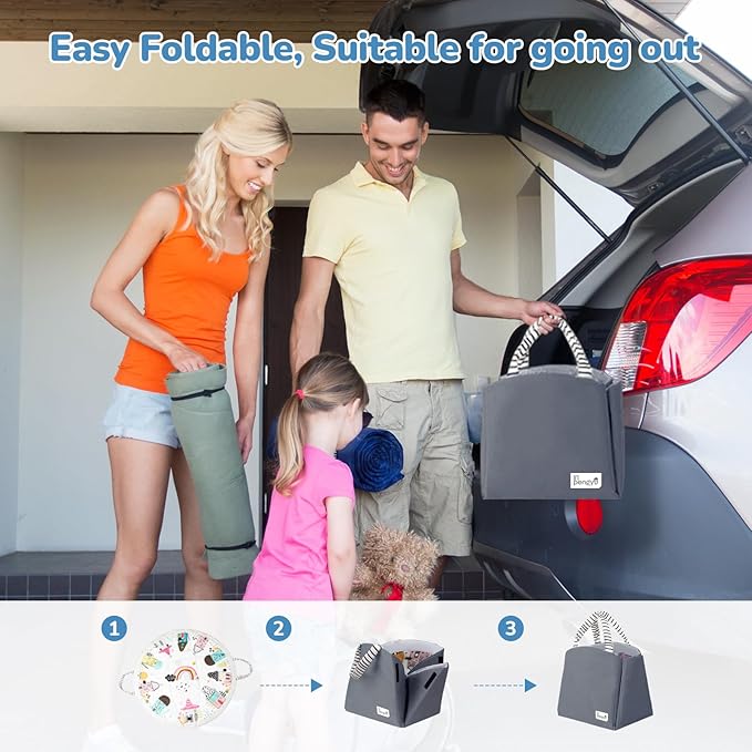 Baby Play Mat Tummy Time Mat with Exclusive Foldable Design, Stage-Based Skill Development Activity Gym, Machine Washable Baby Play Mats for Floor with Gift Package (Zebra)-CubbioJoy