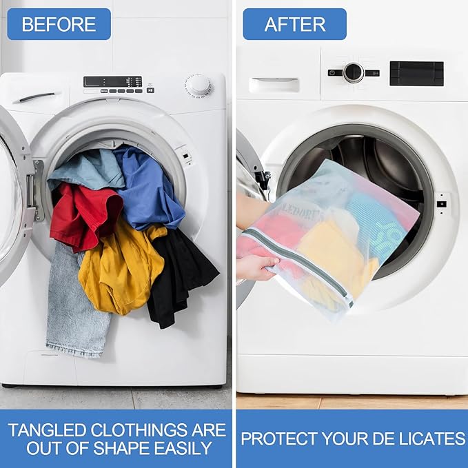 4Pcs Mesh Laundry Bags for Delicates（ 2L,2XL ）,Laundry Bags Mesh Wash Bags,Laundry Bag For Washing Machines,For clothes, pants, skirts, outerwear, anti knot-CubbioJoy