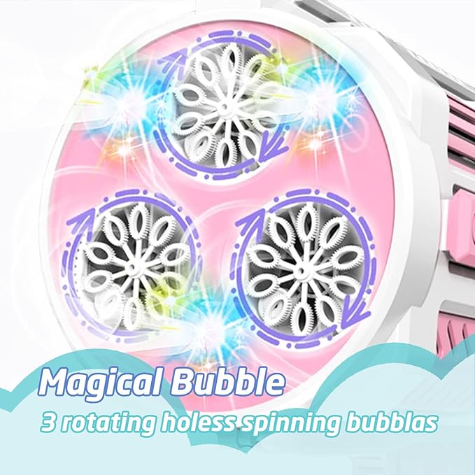 Automatic Gatling Bubble Gun,Big Size 7.5"x16.7",That Produces Thousands of Bubbles per Minute, Suitable for Children and Adults and Perfect for Summer Indoor and Outdoor Parties-CubbioJoy