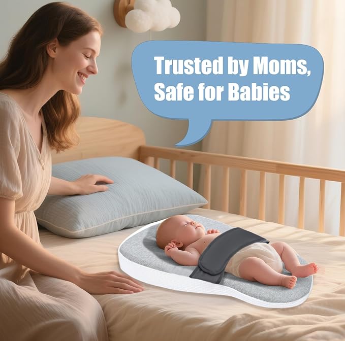 Baby Reflux Pillow for Infant Support Cushion,Pillow for Sleeping/Feeding, Soft Cotton Cover, Bedroom, Stroller, Detachable-CubbioJoy