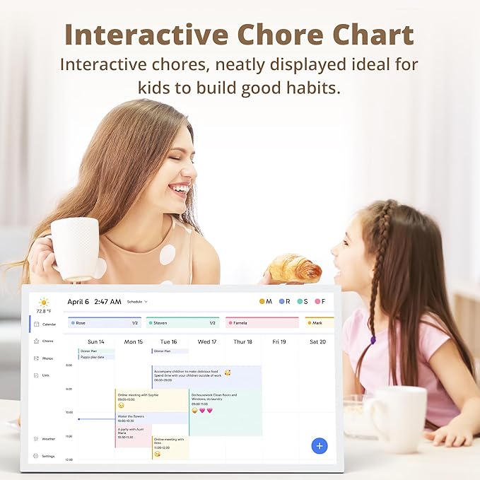 32" Digital Calendar Chore Chart – 1080P Full HD Interactive Touchscreen, Smart Family Planner, Hearth Display Digital Wall & Desk Mountable for Seamless Scheduling-CubbioJoy