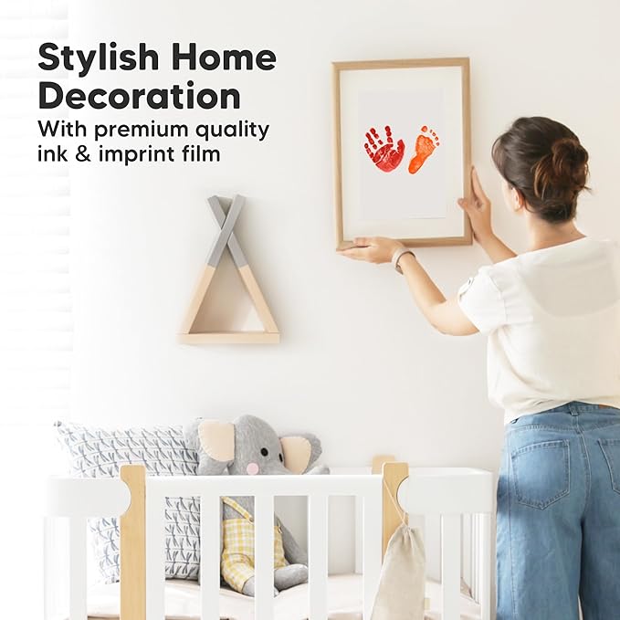 4-Pack Inkless Baby Hand and Footprint Kit - Mess Free Ink Pad for Newborn Keepsake, Dog Nose & Paw Print Kit, Clean Touch Ink Pad for Baby Hand & Footprints, Ideal New Mom Gifts (Halloween, L)-CubbioJoy