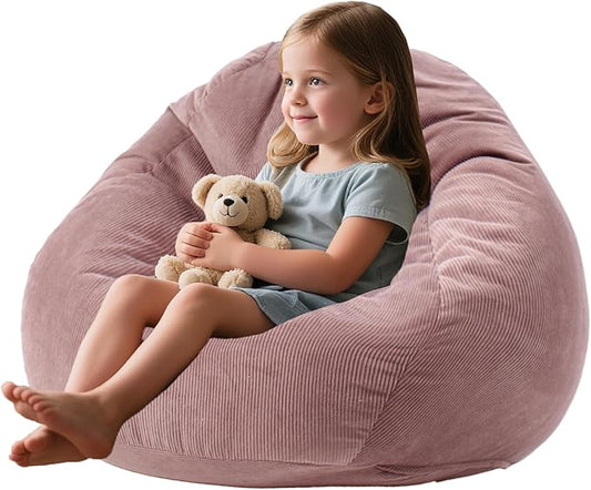 Bean Bag Chairs for Kids Chair Round Sofa Memory Foam Filling Reading Gaming Sofa for Living Room Bedroom-CubbioJoy