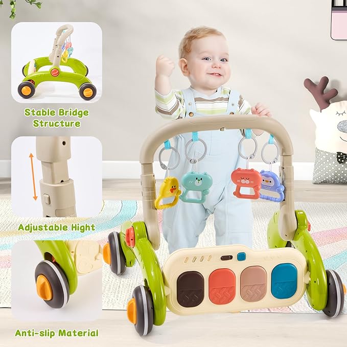 Baby Play Gym Walker Kick and Play Piano Gym Musical Tummy Time Mat for Boys Girls Infant Newborn Gifts (Panda Upgraded)-CubbioJoy