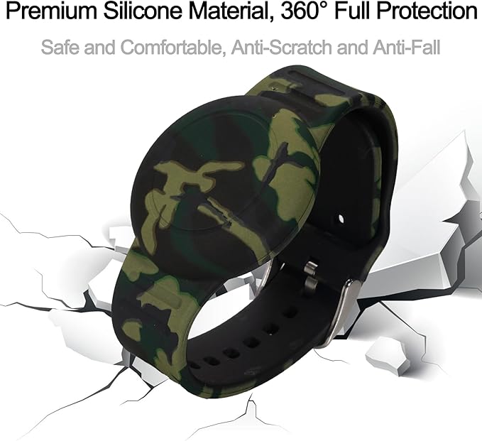 4 Pack Waterproof AirTag Bracelet for Kids, Hidden Printed Wristband for Apple Air Tag, Silicone AirTag Holder GPS Tracker Case for Band for Child Toddler, Secure Anti-Lost Protection-CubbioJoy