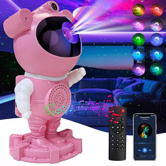 Astronaut Galaxy Projector Starry Projector, Bluetooth Music- White Noise for Sleep-Star Moon Nebula Night Light for Bedroom,360° Adjustable Galaxy with Remote,Timer,Star Light Projector-CubbioJoy
