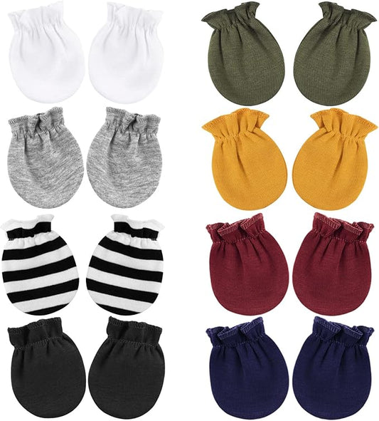 BQUBO Newborn Infant Toddler Mittens No Scratch Cotton Elastic Wrist Gloves Hypoallergenic for 0-6 Months Baby Boys Girls-CubbioJoy