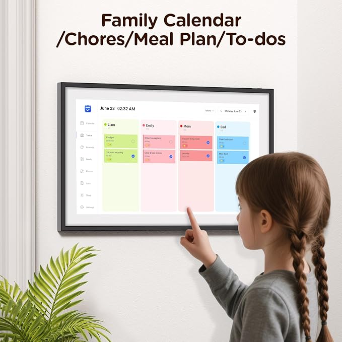 15.6 Inch Digital Calendar, Wall Electronic Desk Calendar, Full HD 1920 * 1080P IPS Touchscreen Interactive Display for Family Meal Planner Support - Streamline Household Organization-CubbioJoy