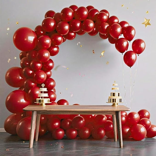 140pcs Ruby Red Round Balloons Different Sizes 18 12 10 5 Inch Latex Balloons for Arch Decoration Party Balloon Kit for Graduation Birthday Party Wedding Balloon Baby Shower Decoration-CubbioJoy