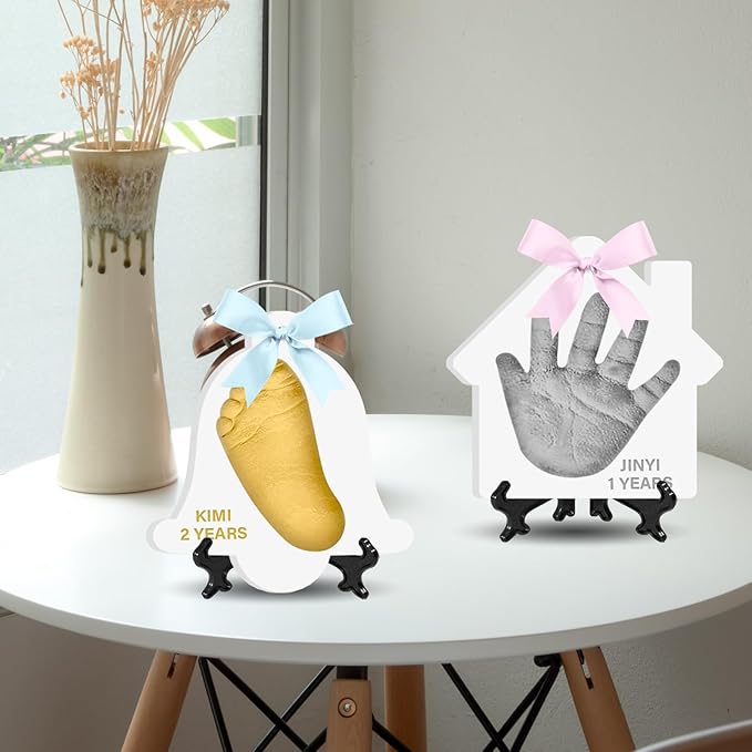 Baby Hand & Footprint Keepsake Kit - Personalized Handprint Footprint Ornament for Newborn Babies, New Mom Gifts, Baby Shower & Registry, Nursery Picture Frame, Pet Paw Print Ornament-CubbioJoy
