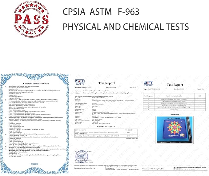 155 Pcs Wooden Pattern Blocks Set Geometric Shape Puzzle Kindergarten Classic Educational Montessori Tangram Toys for Kids Ages 4-8 with 24 Pcs Design Cards-CubbioJoy