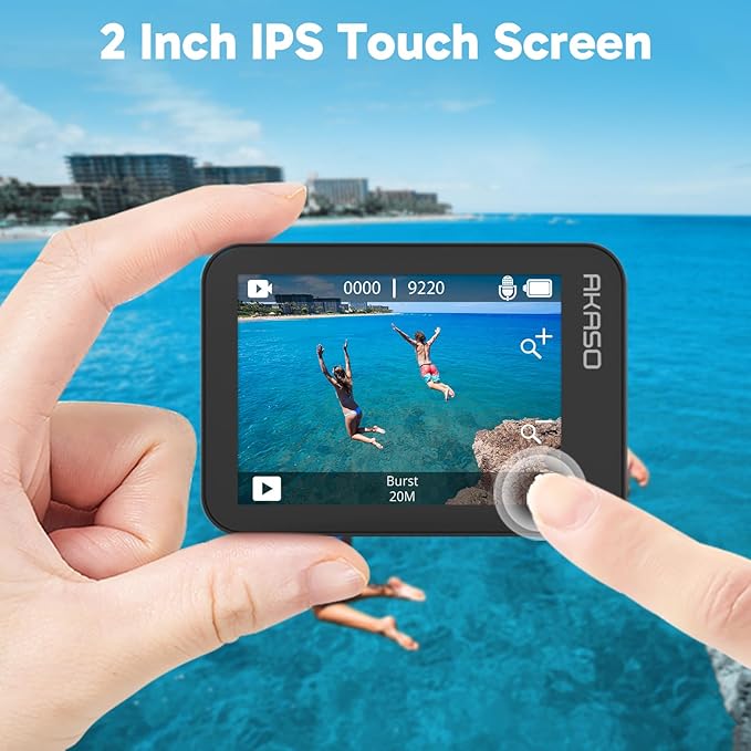 AKASO V50X Native 4K30fps WiFi Action Camera with EIS Touch Screen 4X Zoom 131 feet Waterproof Camera Support External Mic Remote Control with Helmet Accessories (with 128GB MicroSD Card)-CubbioJoy