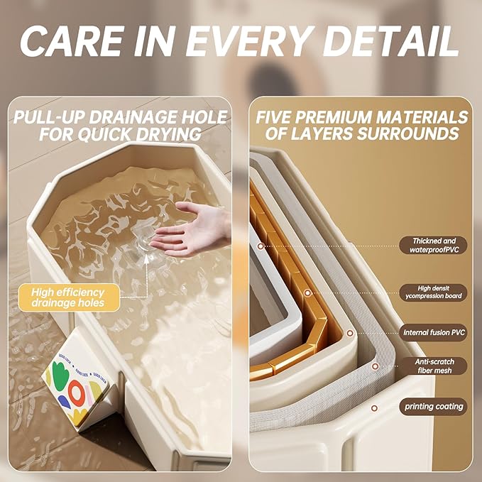 Baby Foldable Kids Bathtub for Infants to Toddler with Non-Slip Base,Easy Storage,Perfect for Small Spaces,White-CubbioJoy