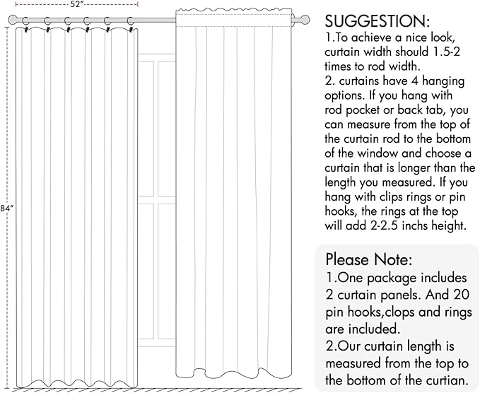 ANRODUO Sage Green Room Darkening Curtains 84 Inch Long 2 Panels Set Thermal Insulated Blackout Drapes with Hooks, Rings, Clips - Light Blocking & Soundproof, Soft Fabric Machine Washable-CubbioJoy