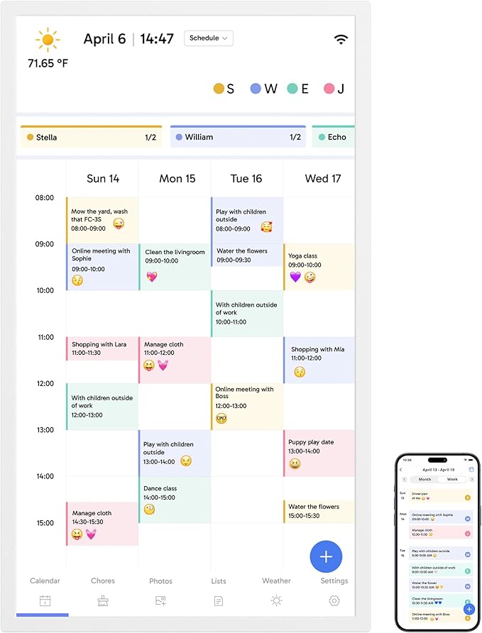 Dragon Touch 32" Digital Calendar Chore Chart – 1080P Full HD Interactive Touchscreen, Smart Family Planner, Hearth Display Digital Calendar Wall & Desk Mountable for Seamless Scheduling-CubbioJoy