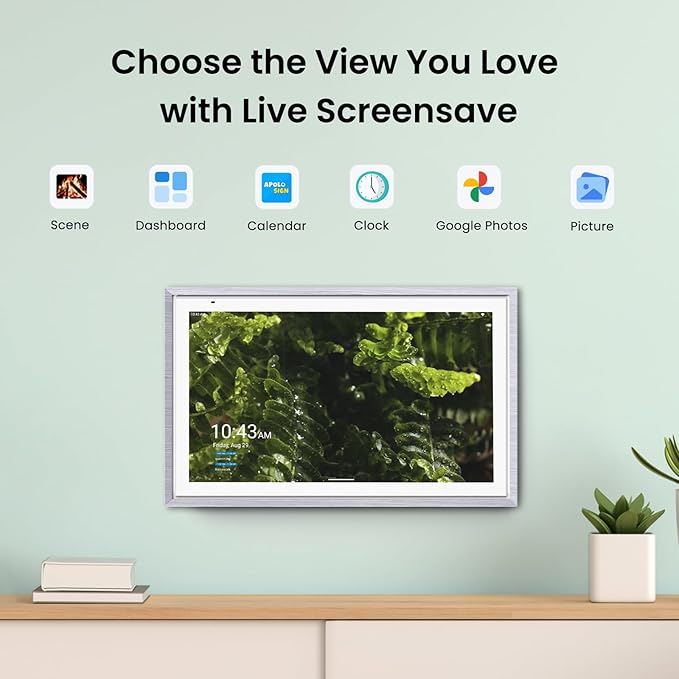 ApoloSign 15.6-inch Digital Calendar: Dual Mode Calendar with Google Play & Multi-calendar Sync, Electronic Planner & Chore Chart, Smart Touchscreen, Interactive Display for Family Schedules (Gray Wood, 15.6")-CubbioJoy