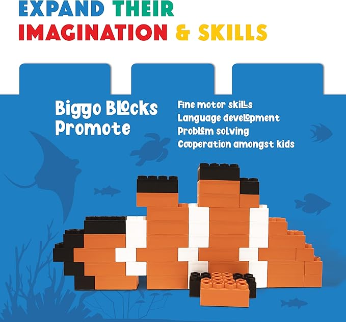 Big Blocks for Kids Ages 4-8 — Indoor & Outdoor Blocks Kids Games — Orange Large Building Blocks - 48 pc-CubbioJoy