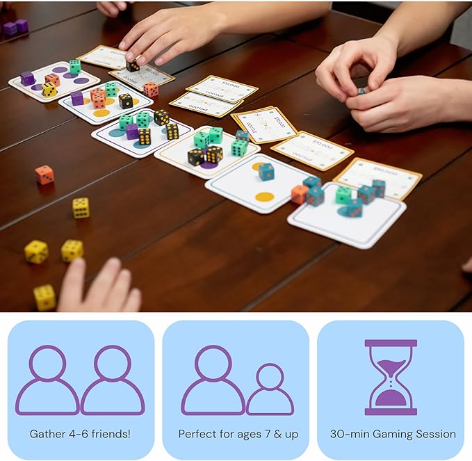 Award-Winning Board Game for Families – Rolls 2 Riches | Fast-Paced Dice, Card & Strategy Game for Kids & Adults | Perfect for Parties, Travel, Camping, Game Nights & Outdoor Summer Fun-CubbioJoy