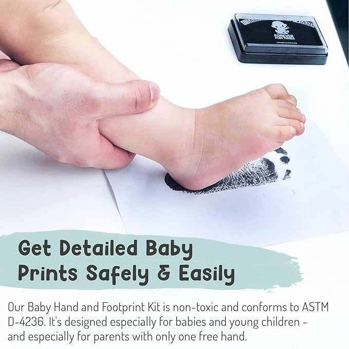 Baby Hand and Footprint Kit by Forever Fun Times | Get Hundreds of Detailed Prints with One Baby Safe Ink Pad | Easy to Clean, and Works with Any Paper or Card | Clean and Safe (Blue, Small)-CubbioJoy