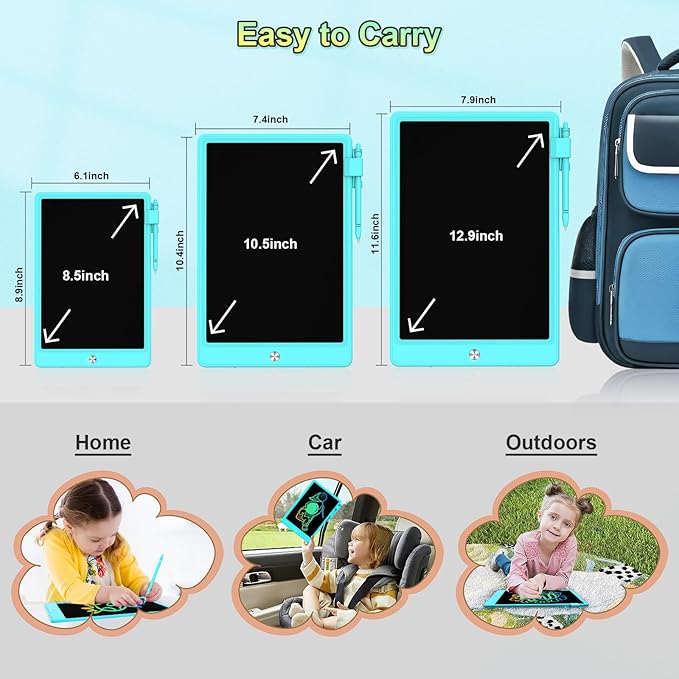 8.5 Inch LCD Writing Tablet for Kids, Colorful Toddler Doodle Board - Erasable Drawing Pad, Educational Learning Toy for Ages 3-8 - Valentine's Day Christmas Birthday Gifts (8.5 Inch, Blue)-CubbioJoy