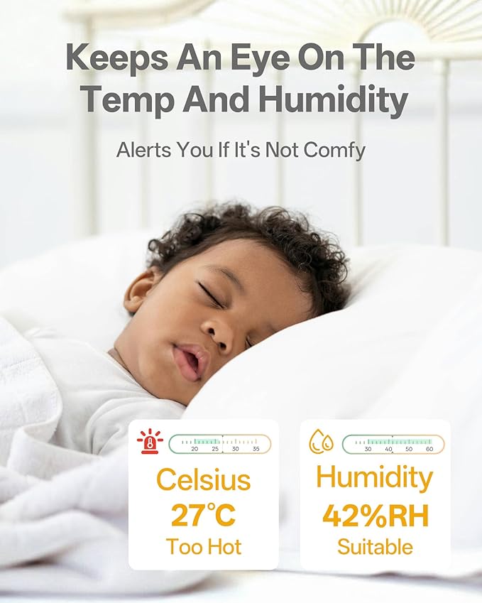 ARENTI Baby Monitor, Cry & Motion Detection, 2K Smart Baby Camera with 5-Inch Upgraded Wireless Display, Two Way Audio, Super Night Vision, Temp & Humidity Sensor, Lullabies-CubbioJoy