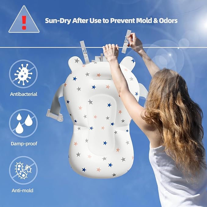 Collapsible Baby Bathtub,Baby Bath Tub with Soft Cushion & Thermometer,Baby Bathtub Newborn to Toddler 0-36 Months,Portable Travel Baby Tub-CubbioJoy