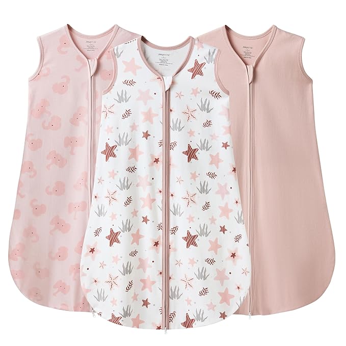 JELLYMONI Baby Sleep Sack 18-24 Months 0.5 Tog Wearable Blanket for Baby, 100% Cotton 3 Pack Infant Toddler Sleeping Sack Lightweight Soft 2-Way Zipper Sleepsack-CubbioJoy