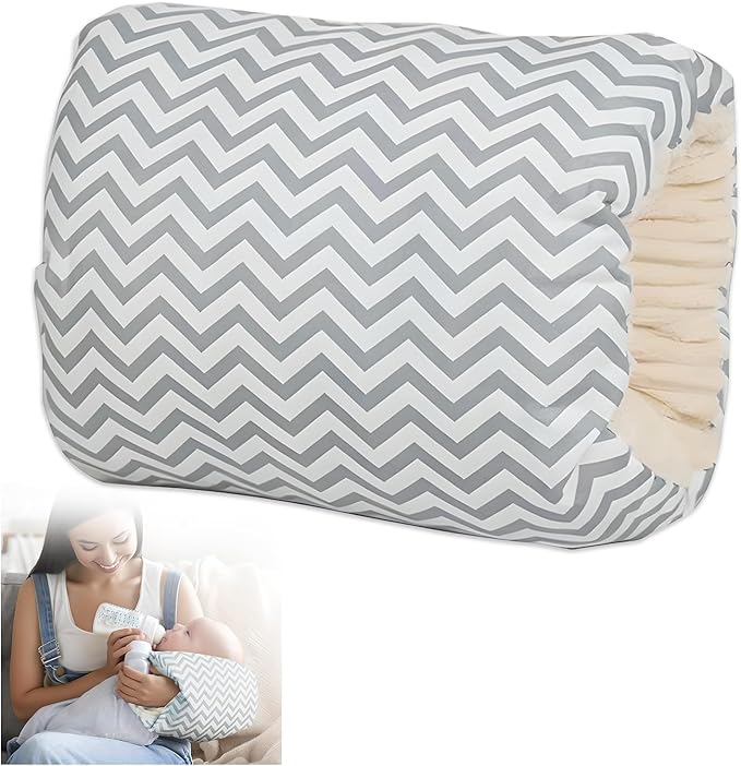 Cozy Cradle Pillow, Cozy Cradle Arm Pillow, Baby Nursing Pillow Head Support Pillow for Breastfeeding Bottle Feeding (Light Grey Crown)-CubbioJoy