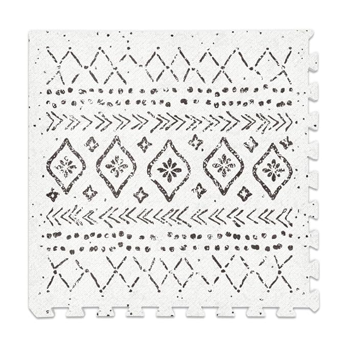 Baby Play Mat for Floor – 4x6ft Boho | Soft Non Toxic Premium EVA Foam Tiles for Tummy Time, Crawling & Playroom – Waterproof Interlocking Floor Mat for Babies & Toddlers by Lillefolk (6 Tiles)-CubbioJoy