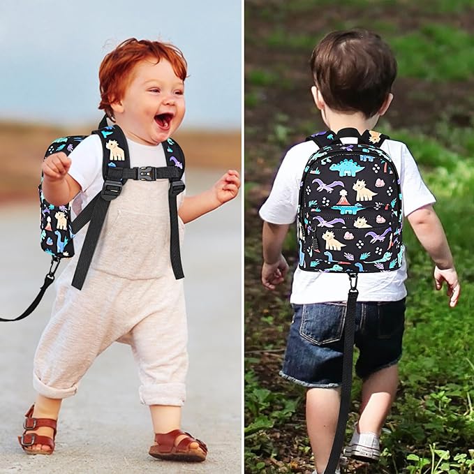 Accmor Toddler Backpack Leash, Cute Dinosaur Kids Backpack with Anti Lost Wrist Link, Mini Child Backpack Leash Baby Walking Harness for Outdoor Travel, Adorable Backpack Tether for Boys-CubbioJoy