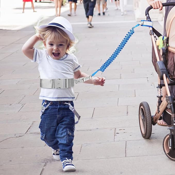 Accmor Toddler Leash with Reflective Baby Anti Lost Wrist Link, 2 in 1 Kids Walking Harnesses Belt Leashes with Key Lock for Boys Age 1-4, Keep Child Close Wristband Rope Tether for Outdoor Travel-CubbioJoy