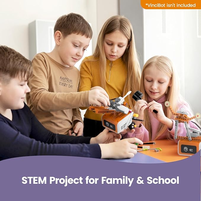 Creator Kit for VinciBot Robotic with 434+ Building Blocks & 20 Building Cases for Kids School STEM Education Class, DIY Science Experiment Kit for Kids Ages 8-12-CubbioJoy