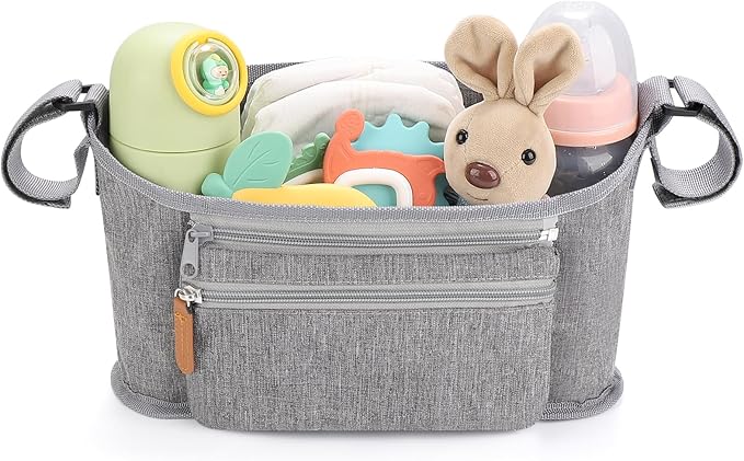 Accmor Universal Stroller Organizer with Detachable Phone Bag, Stroller Bag Caddy Organizer Stroller Accessories for Uppababy, Baby Jogger, Nuna, Doona, Britax Strollers-CubbioJoy