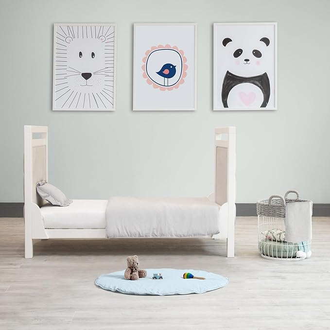 Byrd & Blume Round Baby Play Mat, Organic Cotton Soft Padded Nursery Floor Mat, Safe Hypoallergenic Baby Mat, Reversible, Foldable, Portable Infant Tummy Time Mat Fits Tents & Playpens (40"x40") Blue-CubbioJoy