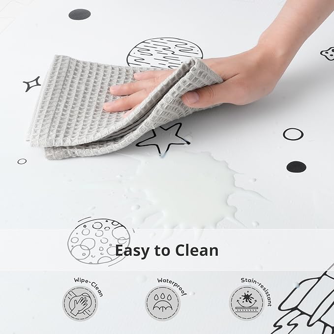 Baby Play Mat, 72x48-Inch Baby Foam Play Mat,6-Piece Interlocking Foam Floor Tiles for Toddlers, Waterproof,Floor Mats for Kids,Baby Foam Play Mat for Babies & Toddlers, Crawling Mat(Space)-CubbioJoy