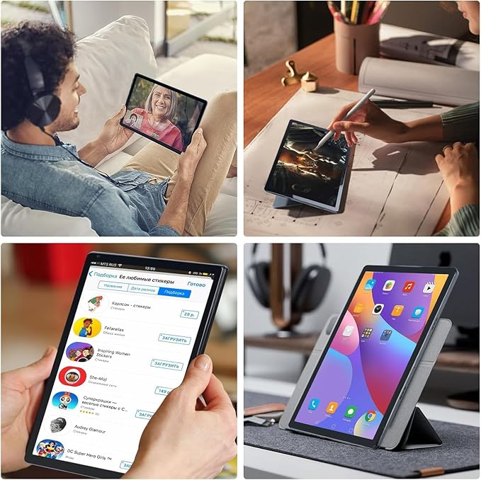 Android Tablet, 10.1 inch Tablets with 1280 * 800 IPS HD Touchscreen, Octa-Core Processor, 10(4+6) GB RAM 128GB ROM, 1TB TF Card Expandable, 5G/2.4G WiFi, BT 5.0,Dual Camera, Google Tablet-CubbioJoy