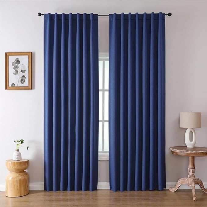 Joydeco Custom Blackout Curtains for Bedroom, Total Blackout Curtains Back Tab & Rod Pocket, Solid Thermal Insulated Window Drapes Luxury Decor for Living Room 1 Panel (Custom Size, Twilight Blue)-CubbioJoy