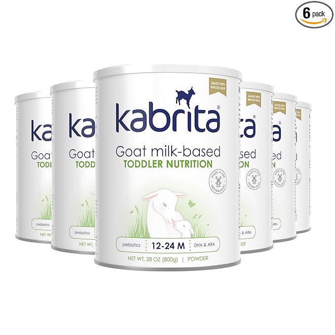 Kabrita Goat Milk Toddler Nutrition, 12-24 Months - Easy to Digest, Contains Vitamin D, Calcium, Iron, DHA, Non-GMO - Gentle on Sensitive Tummies - Supports Gut Health & Sleep - 28oz (Pack of 6)-CubbioJoy