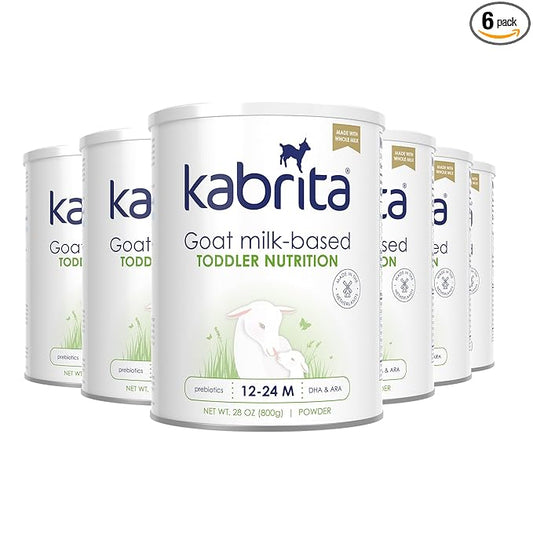 Kabrita Goat Milk Toddler Nutrition, 12-24 Months - Easy to Digest, Contains Vitamin D, Calcium, Iron, DHA, Non-GMO - Gentle on Sensitive Tummies - Supports Gut Health & Sleep - 28oz (Pack of 6)-CubbioJoy