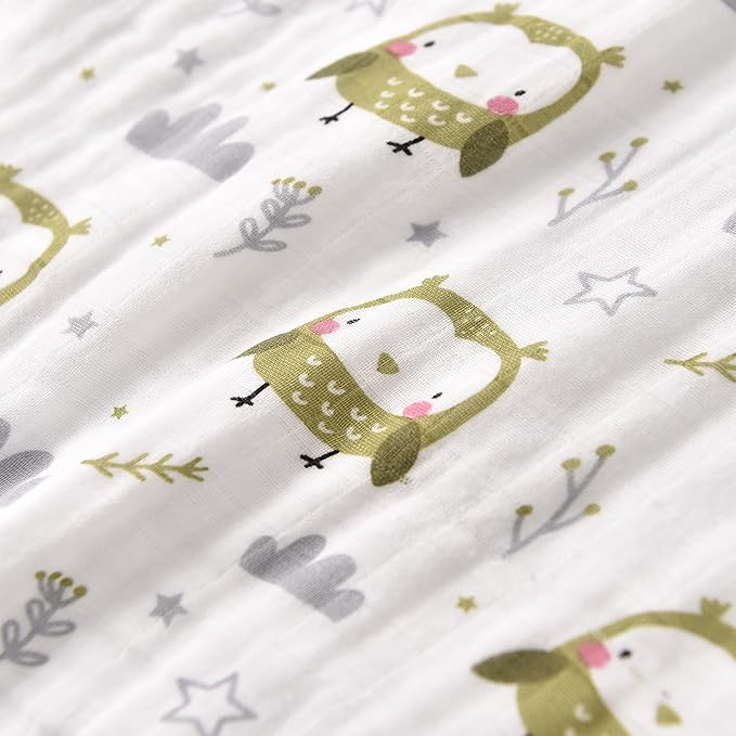 Baby Sleep Sack 2-4 T Baby Wearable Blanket 100% Organic Cotton 0.5 TOG Toddler Sleeping Sack 2- Way Zipper Soft Lightweight X-Large Owl-CubbioJoy