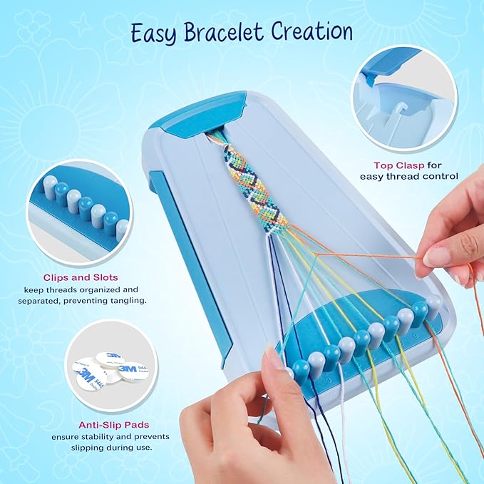 Bracelet Making Kit for Girls - Friendship Bracelet Kit - Christmas Gifts for Ages 6 7 8 9 10 11 12 Year Old Girl Birthday Gifts, Arts and Crafts for Kids Ages 8-12 Teen String Bracelets DIY Maker-CubbioJoy