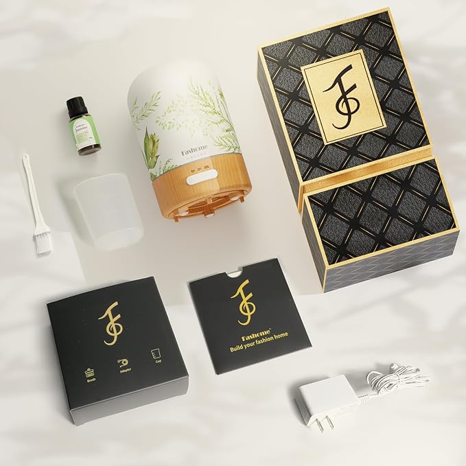 Aromatherapy Essential Oil Diffuser with Jasmine Oil, 6 in 1 Ultrasonic 100ML Aromatherapy Scent Humidifier Vaporizer with Dense fine Mist, Timer, Auto-Off (Summer-Jasmine)-CubbioJoy