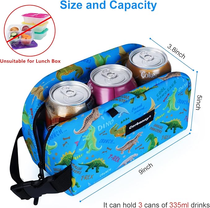Blue Planet Dinosaur Freezable Cooler Bag - Mini Insulated Lunch Bag for Kids/Adults, Fit for Yogurt, Suit for 3+-CubbioJoy