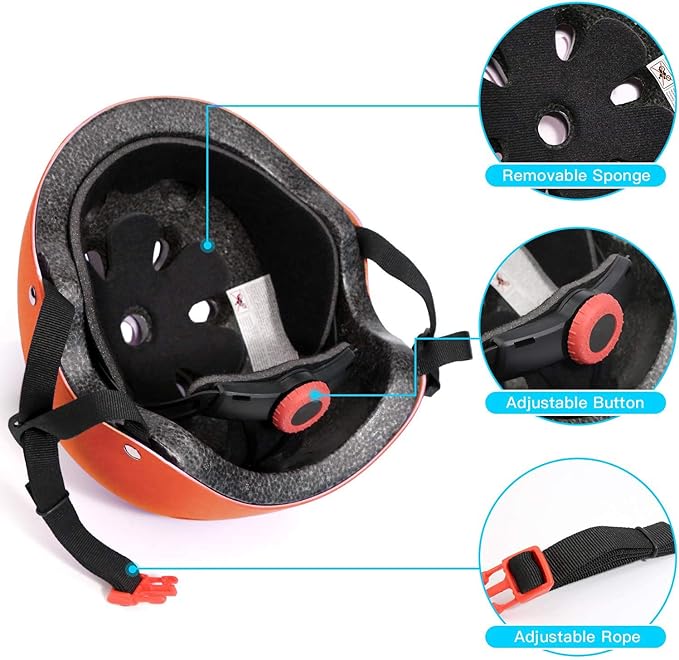 Adjustable Helmet for Ages 3-16 Kids Toddler Boys Girls Youth,Protective Gear with Elbow Knee Wrist Pads for Multi-Sports Skateboarding Bike Riding Scooter Inline skatings Longboard Roller Skate-CubbioJoy