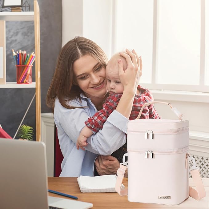 Breastmilk Cooler Bag with Ice Pack Fits 6 Baby Bottles Up to 9 Ounce-CubbioJoy