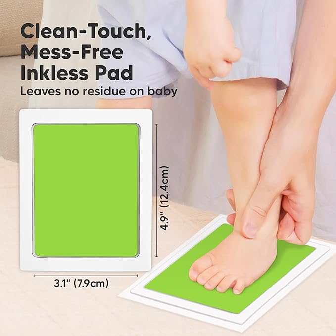 4-Pack Inkless Baby Hand and Footprint Kit - Mess Free Ink Pad for Newborn Keepsake, Dog Nose & Paw Print Kit, Clean Touch Ink Pad for Baby Hand & Footprints, Ideal New Mom Gifts (Fiesta, L)-CubbioJoy