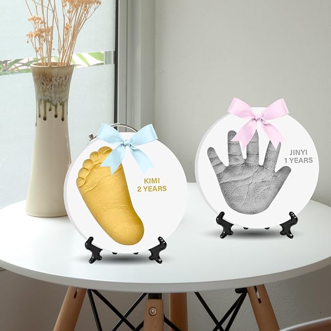 Baby Hand & Footprint Keepsake Kit - Personalized Handprint Footprint Ornament for Newborn Babies, New Mom Gifts, Baby Shower & Registry, Nursery Picture Frame, Pet Paw Print Ornament-CubbioJoy