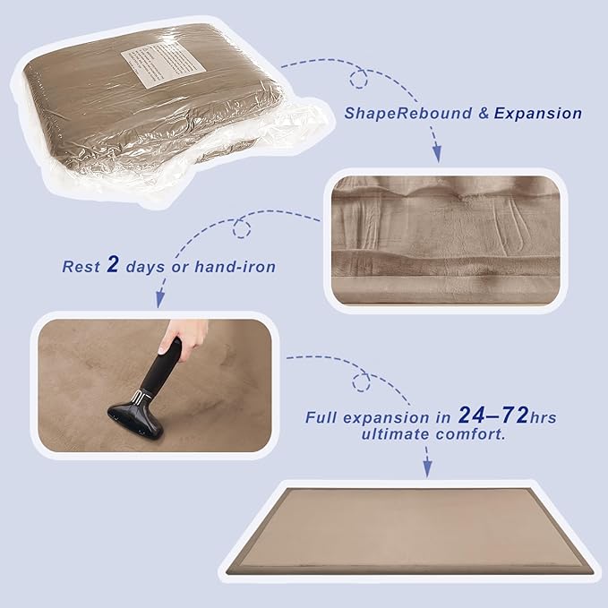 Baby Play Mat for Floor, 1.3" Thick Extra Large Cushioning Memory Foam Playpen Cushion, Soft Coral Velvet Tummy Time Mat with Non-Slip Backing, Child Nursery Rug for Toddlers, Kids (Beige, 79X59)-CubbioJoy