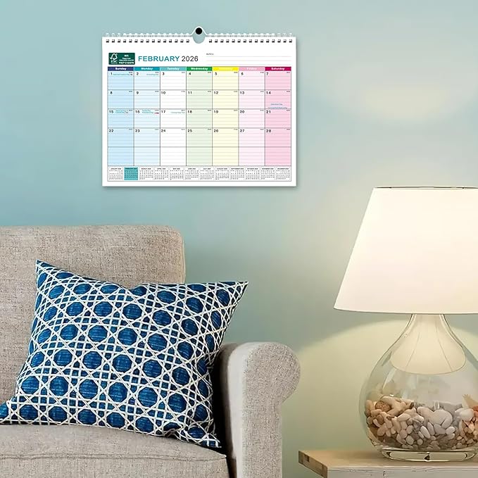 BOCT Wall Calendar 2025-2026 - Includes July 2025 to December 2026-18 Monthly Daily Planner 13 x 9.6 Inches, Julian Dates for New Year Christmas Gifts-CubbioJoy